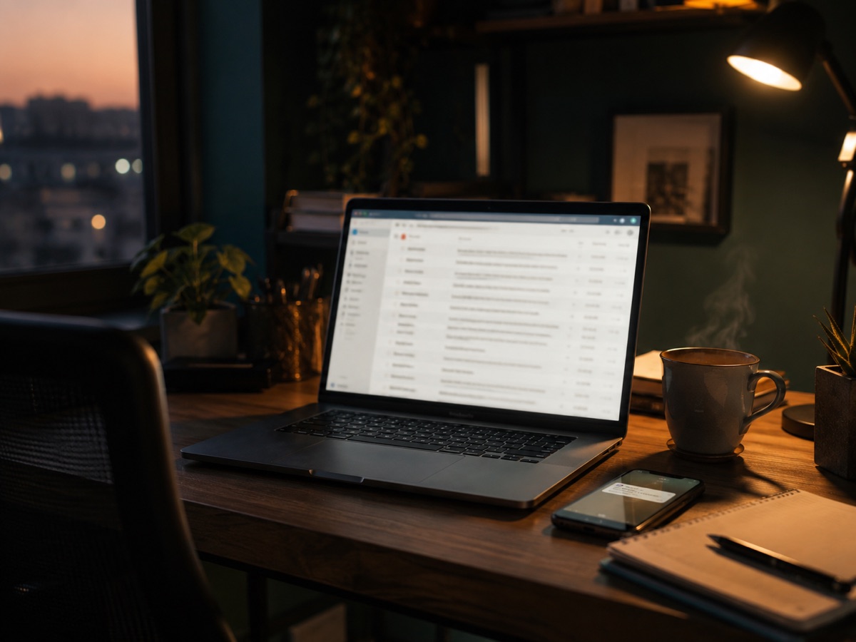 Brand deal outreach happening on a laptop